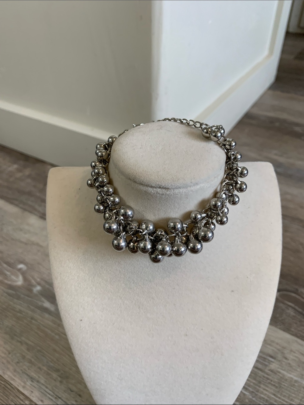 Silver-Tone Cluster Bead Bracelet